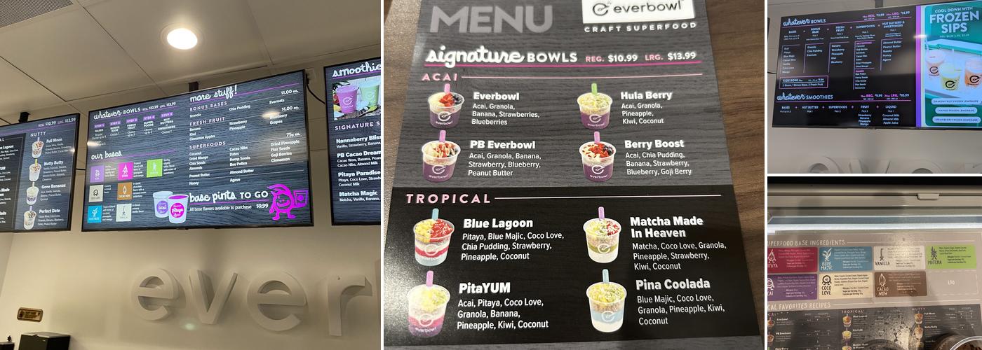 Everbowl Menu