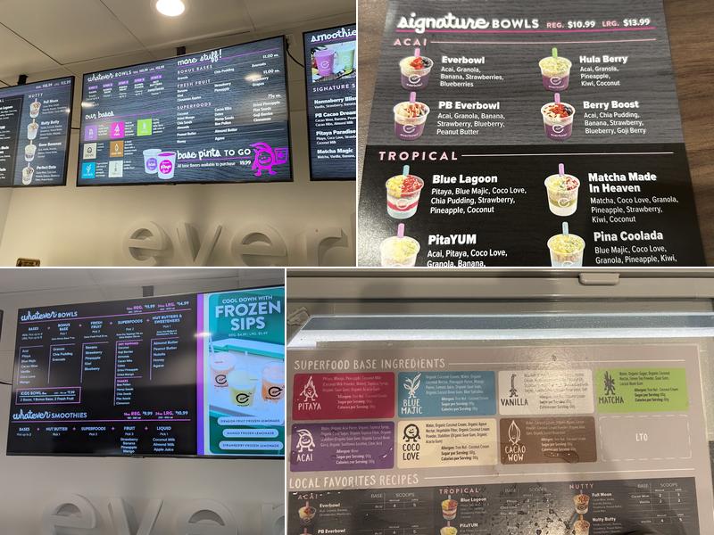 Everbowl Menu