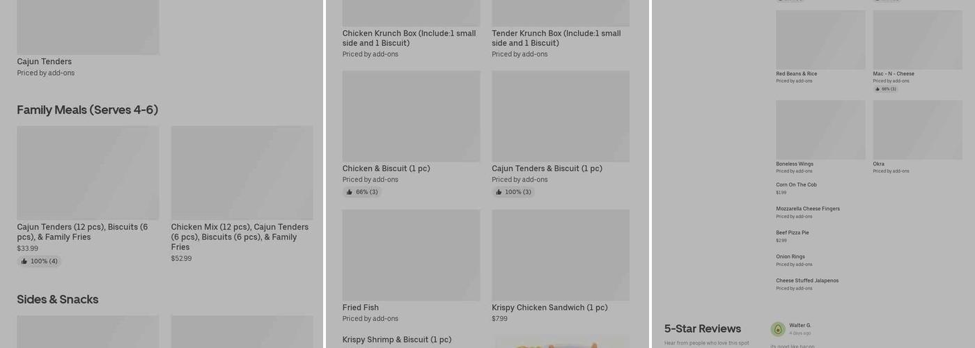 Krispy Krunchy Chicken Menu