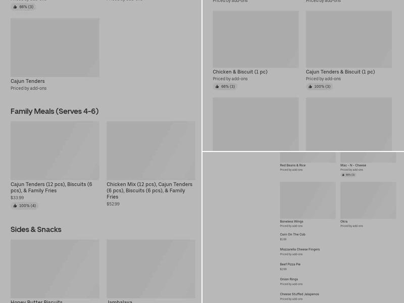 Krispy Krunchy Chicken Menu