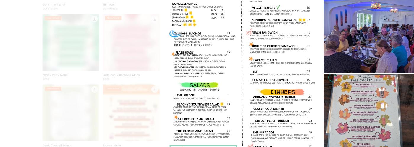 Beachy's Menu