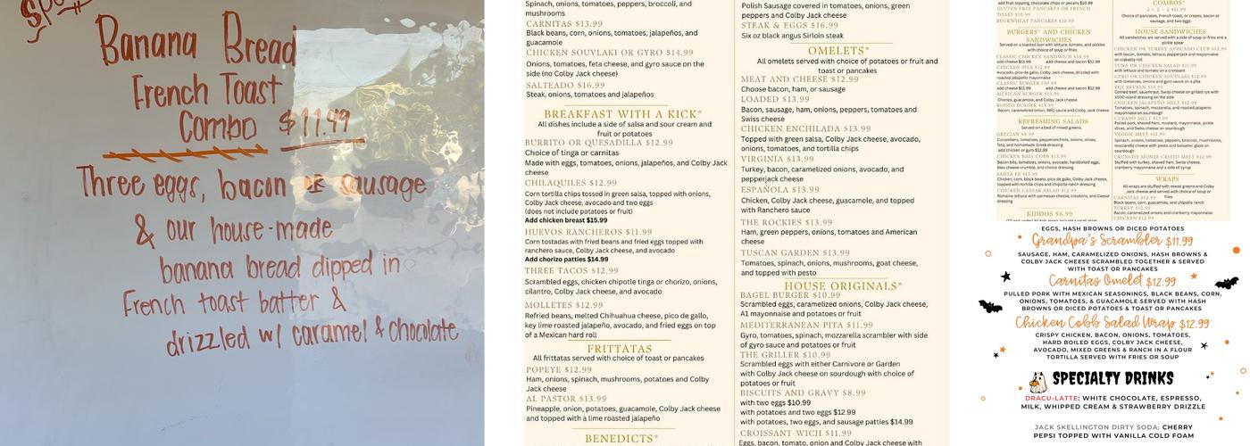 Aries Café Menu
