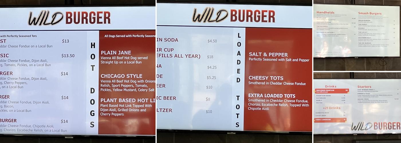Wild Burger Brookfield Zoo Menu