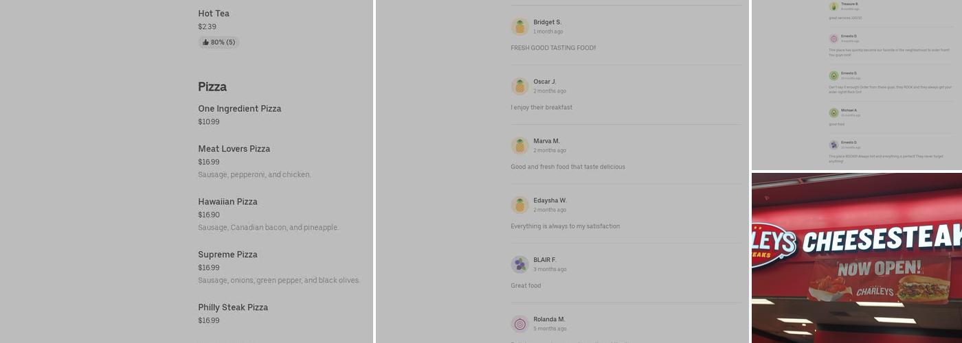 Charleys Cheesesteaks and Wings Menu