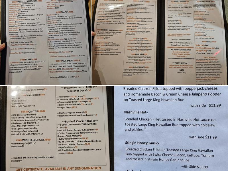 Rusty Rail Bar & Grill Menu