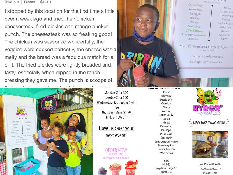 Ryders Water Ice Menu