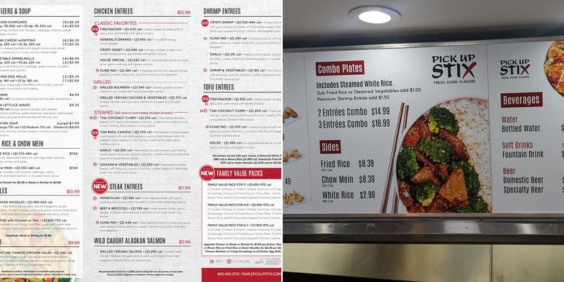 Pick Up Stix Menu