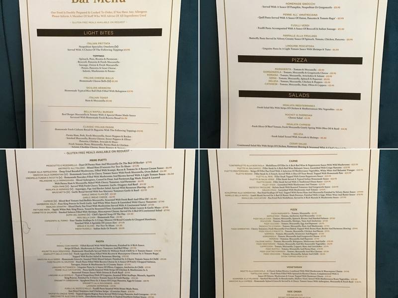 La Bella Napoli Menu