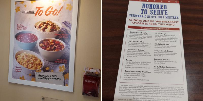 Bob Evans Menu