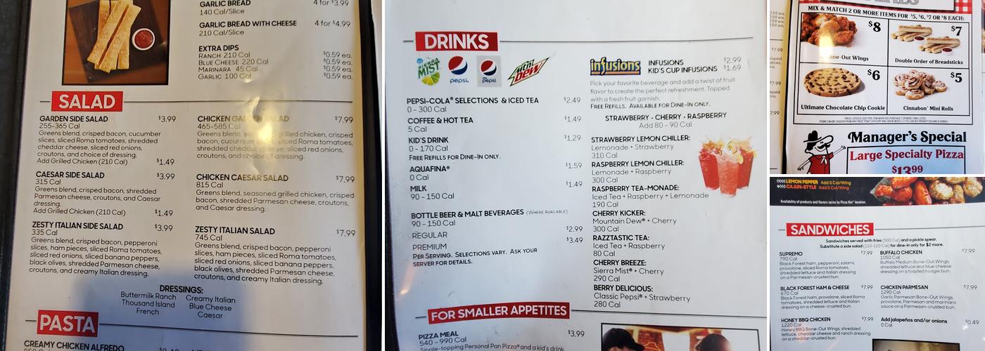 Pizza Hut Menu
