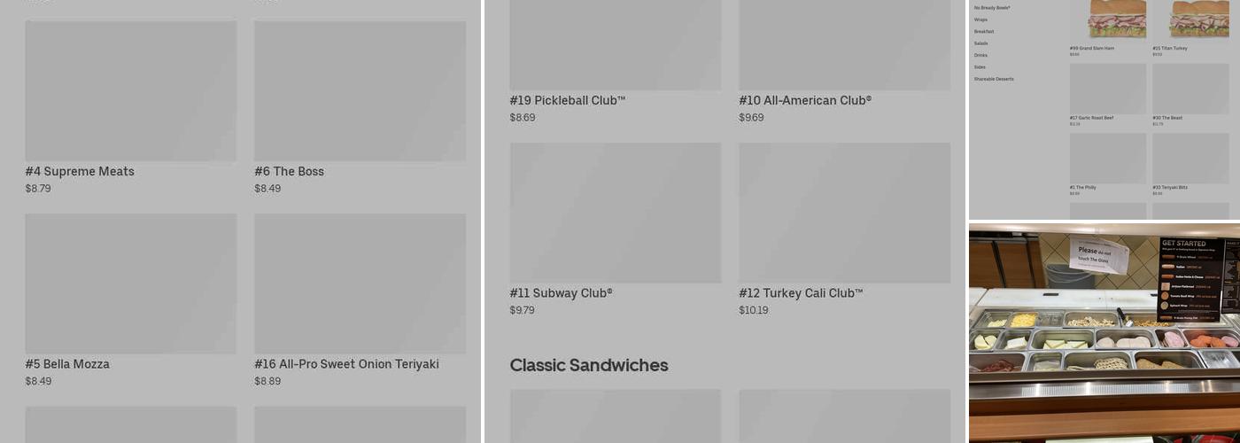 Subway Menu