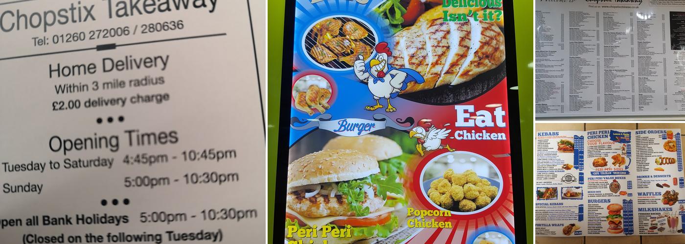 CHOPSTIX Chinese Takeaway Menu