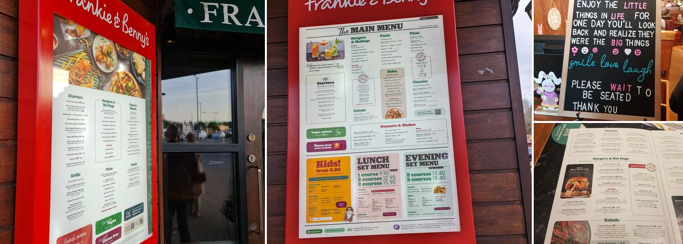Frankie & Benny's Menu