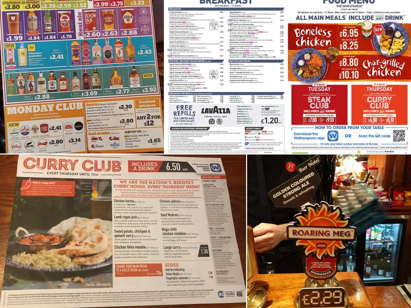 The Wheatsheaf - JD Wetherspoon Menu