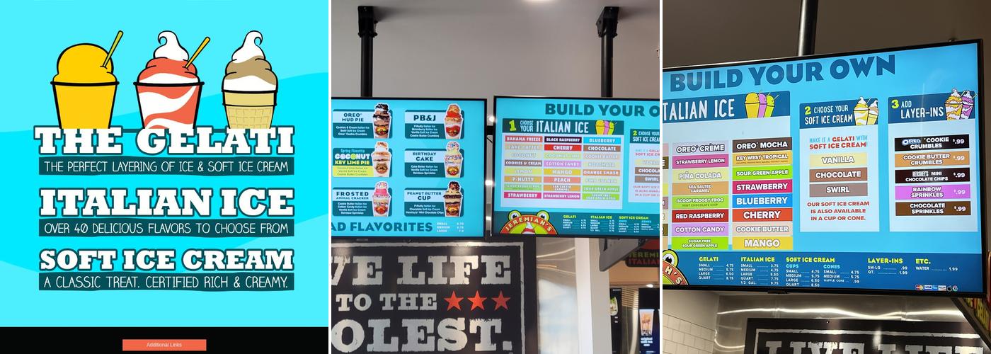 Jeremiah's Italian Ice Menu