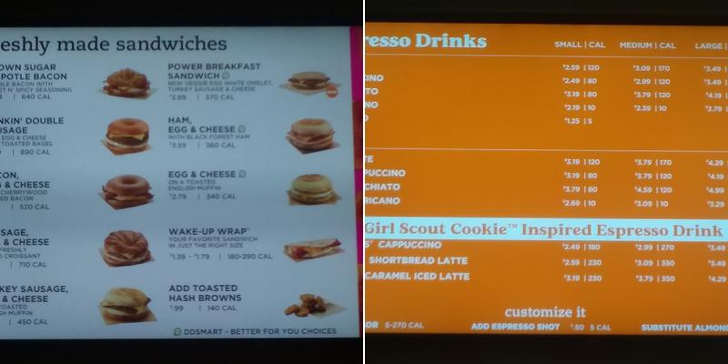 Dunkin' Menu