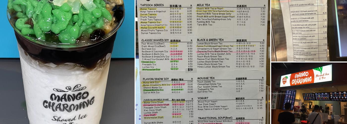 Mango Charming Shaved Ice & Tea Menu