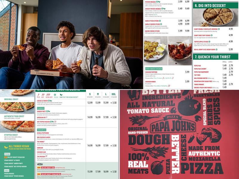 Papa Johns Pizza Menu