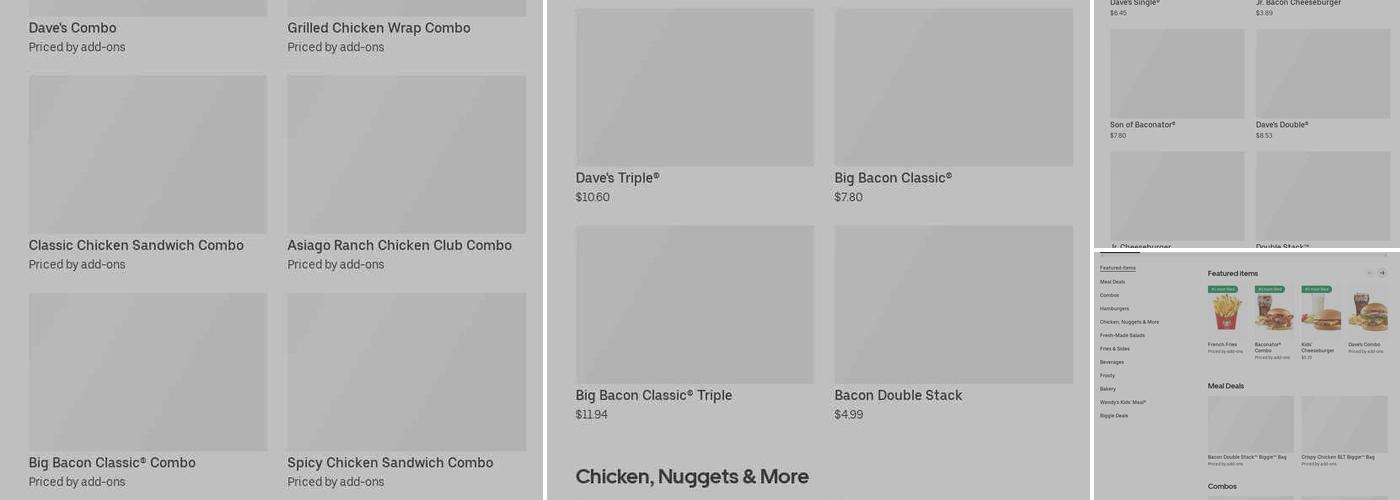 Wendy's Menu