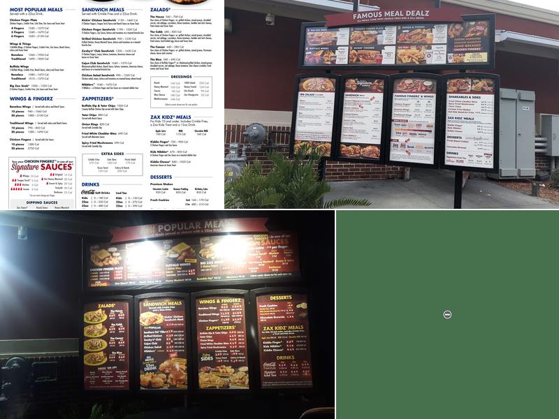 Zaxby's Chicken Fingers & Buffalo Wings Menu