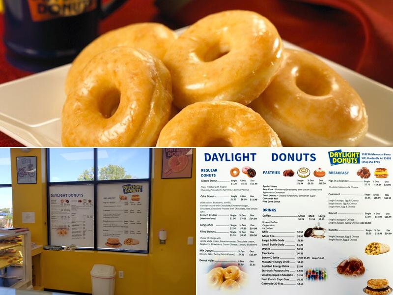 Daylight Donuts Menu