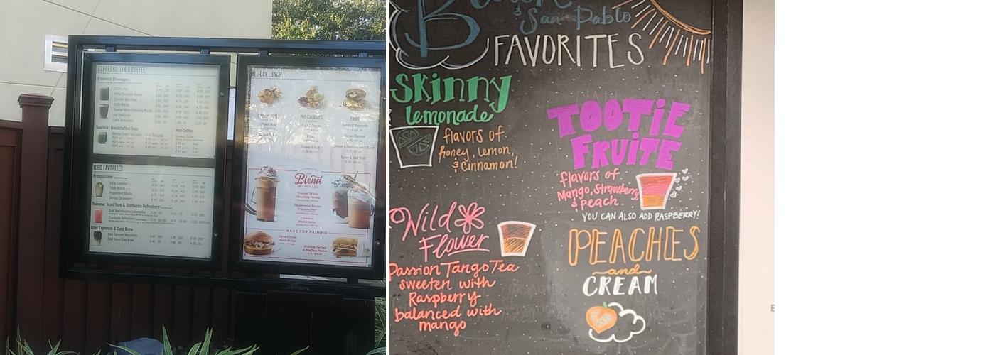 Starbucks Menu