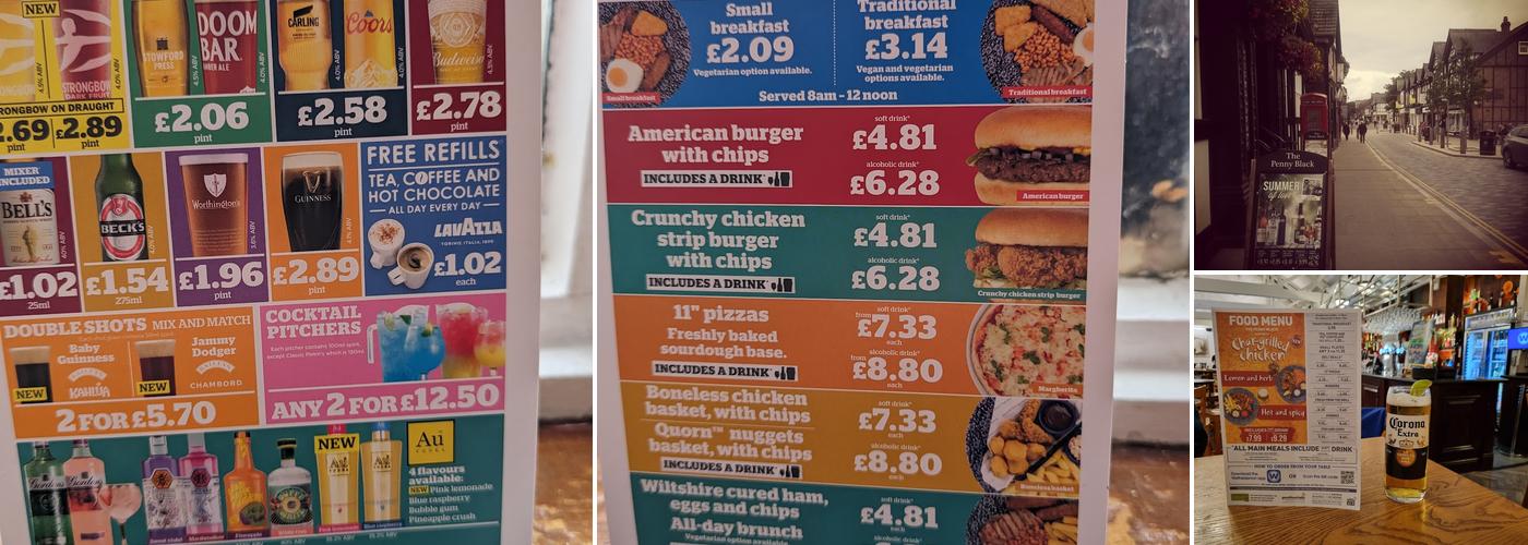 The Penny Black - JD Wetherspoon Menu