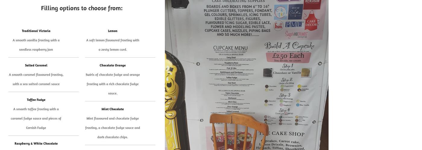 Fairy Dust Cake Studio Menu