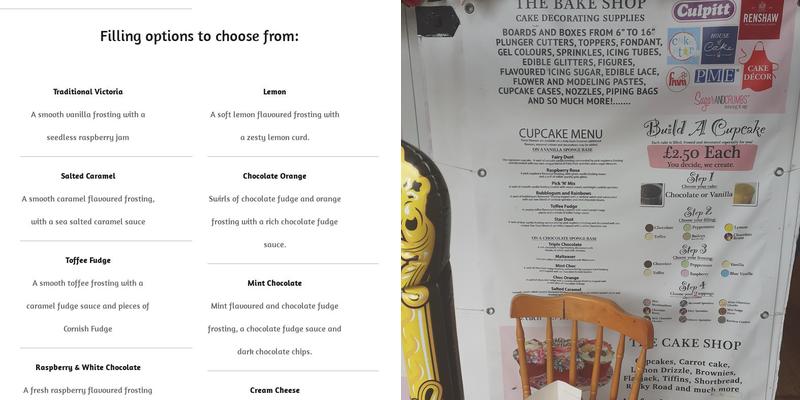 Fairy Dust Cake Studio Menu