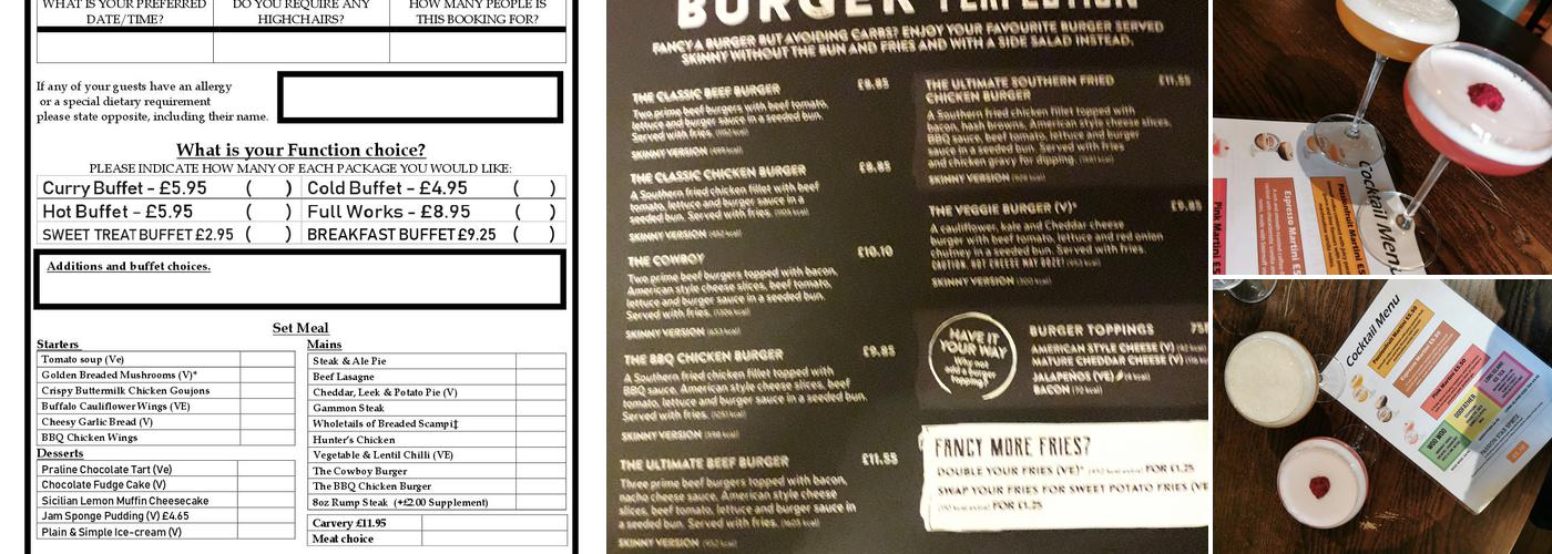 Weavers Whistle Menu