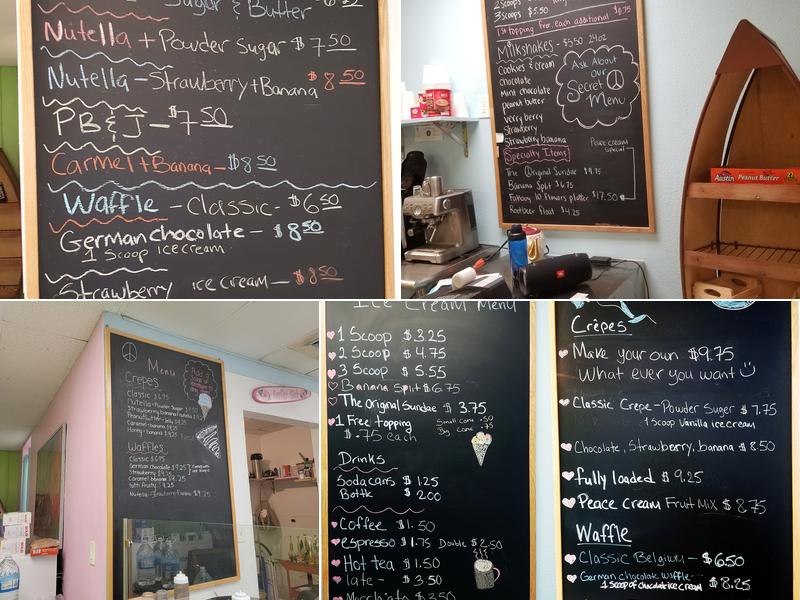 Peace Cream - Coffee and Ice Cream Menu