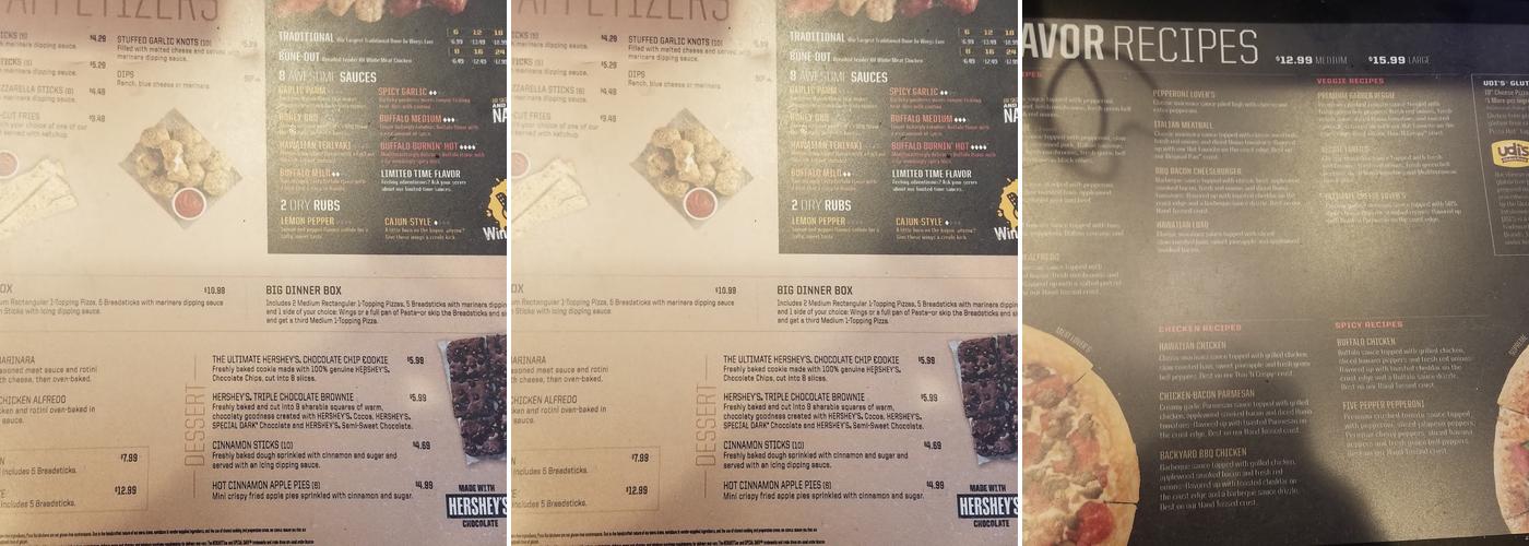Pizza Hut Menu