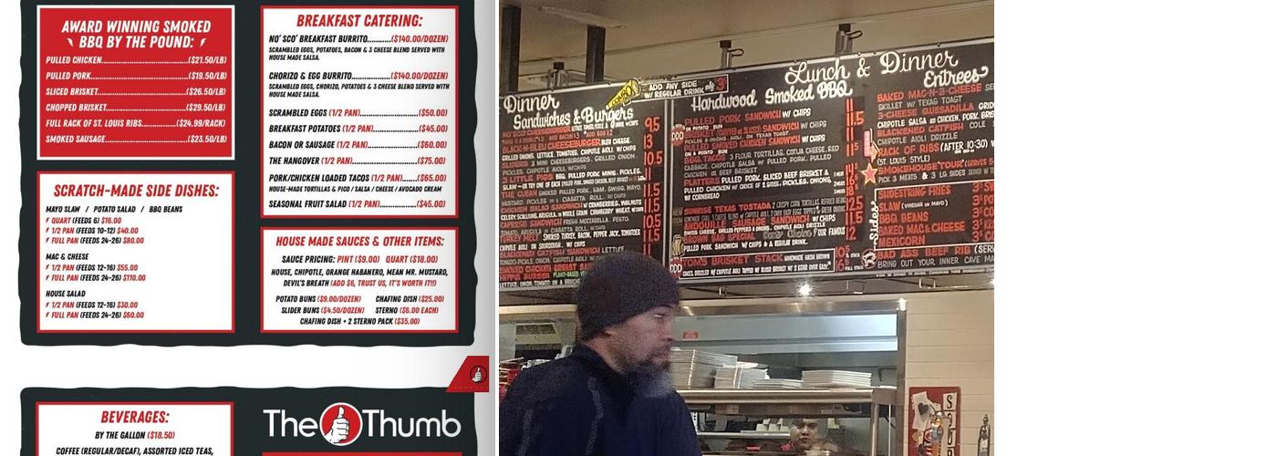 Tom´s Thumb Bakery Menu