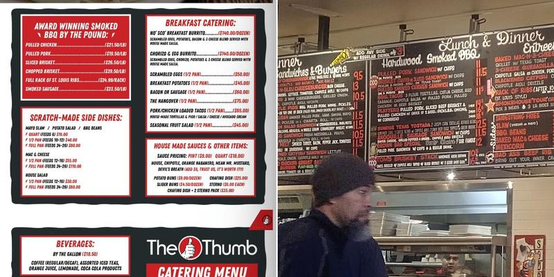 Tom´s Thumb Bakery Menu