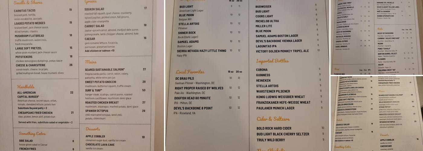Statler Lounge Menu