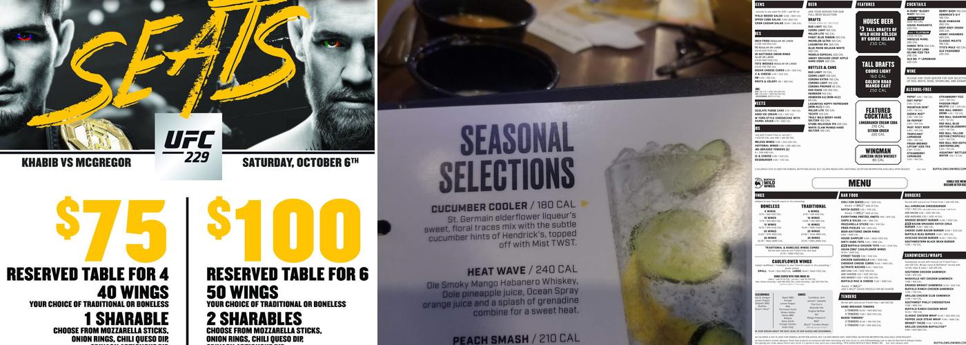 Buffalo Wild Wings Menu
