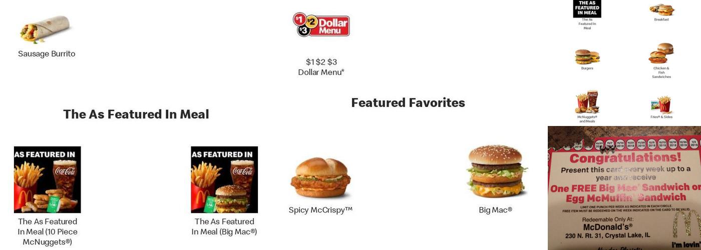 McDonald's Menu