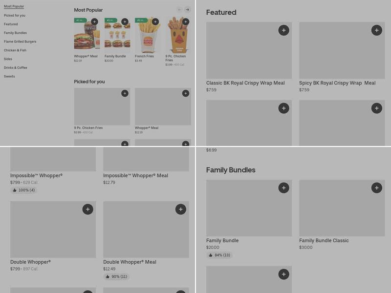 Burger King Menu