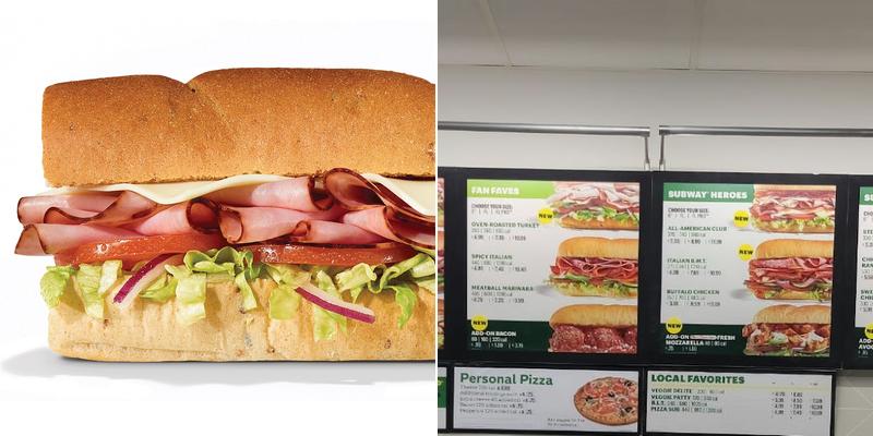 Subway Menu