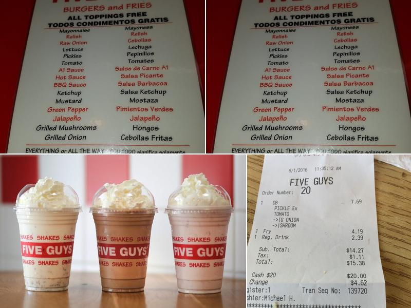 Five Guys Menu
