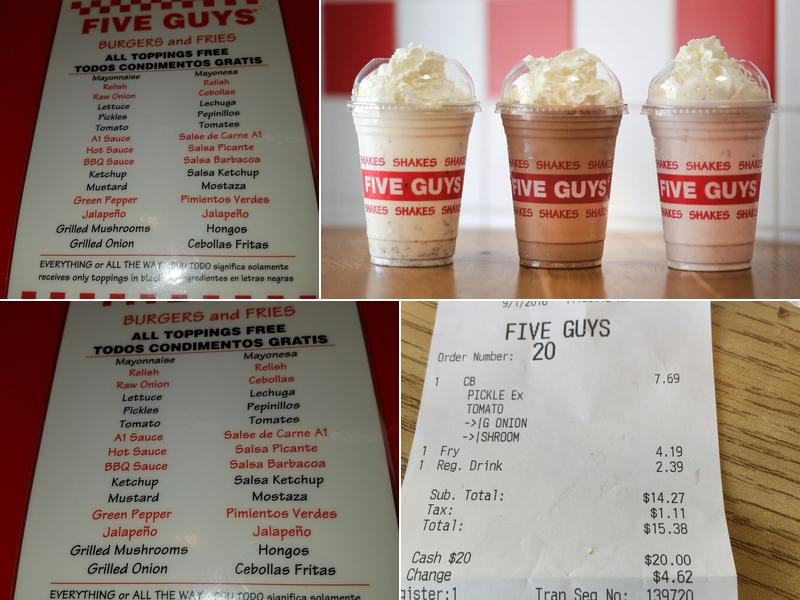 Five Guys Menu