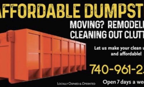 Affordable dumpster & dump trailer rental 154 Big Pete Rd, Franklin Furnace Ohio 45629