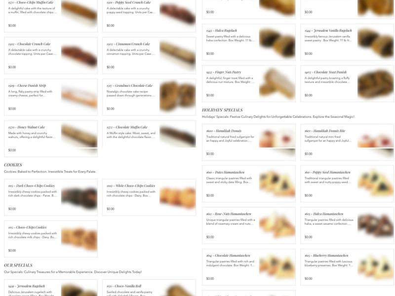 The Baker International Corp. Menu
