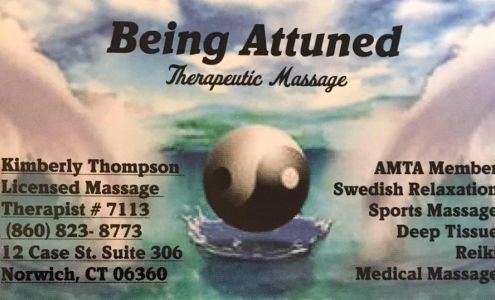 Being Attuned Therapeutic Massage 12 Case St, Norwich Connecticut 06360