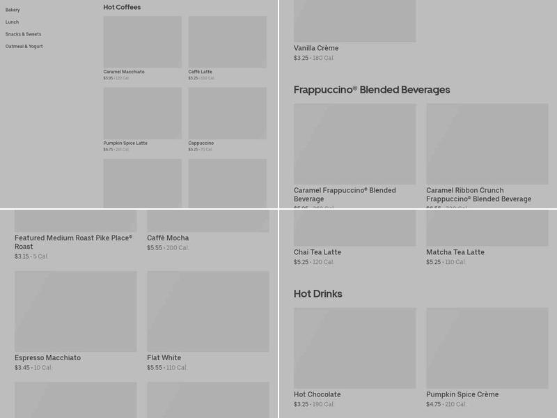 Starbucks Menu