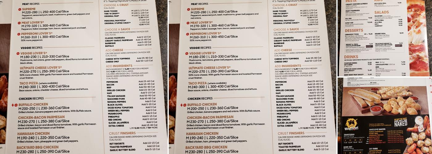 Pizza Hut Menu