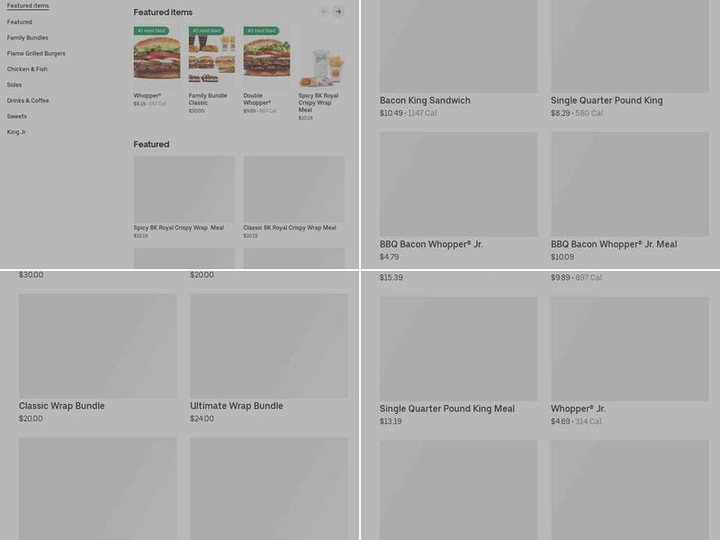 Burger King Menu