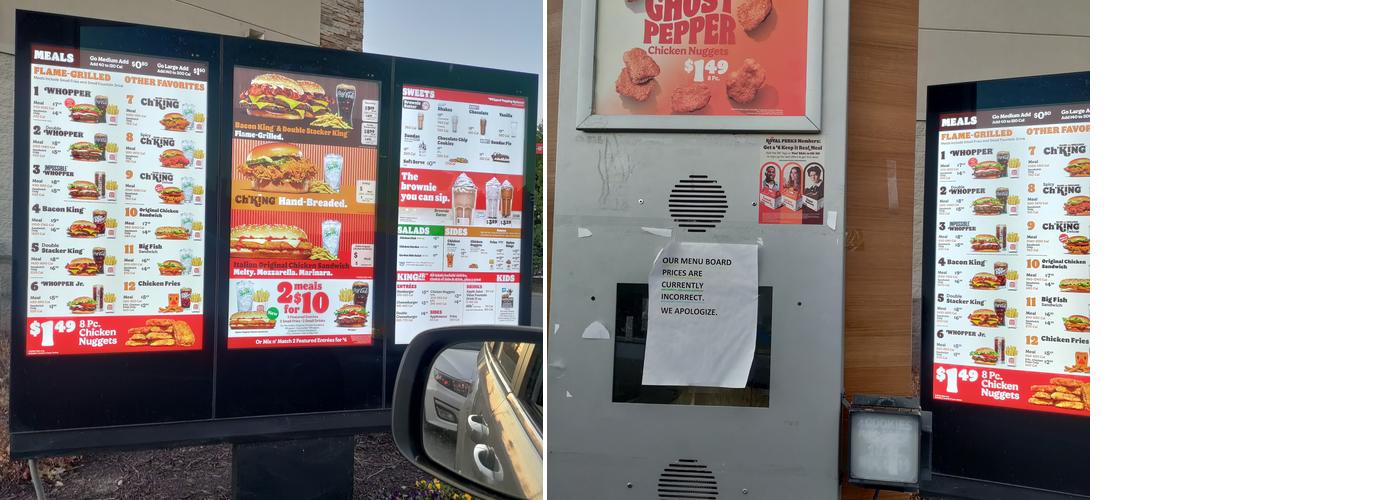 Burger King Menu