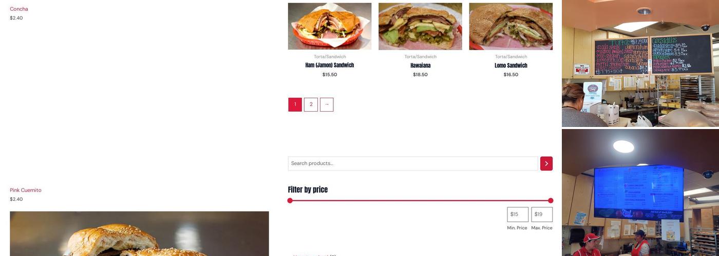 Mexico Bakery Menu