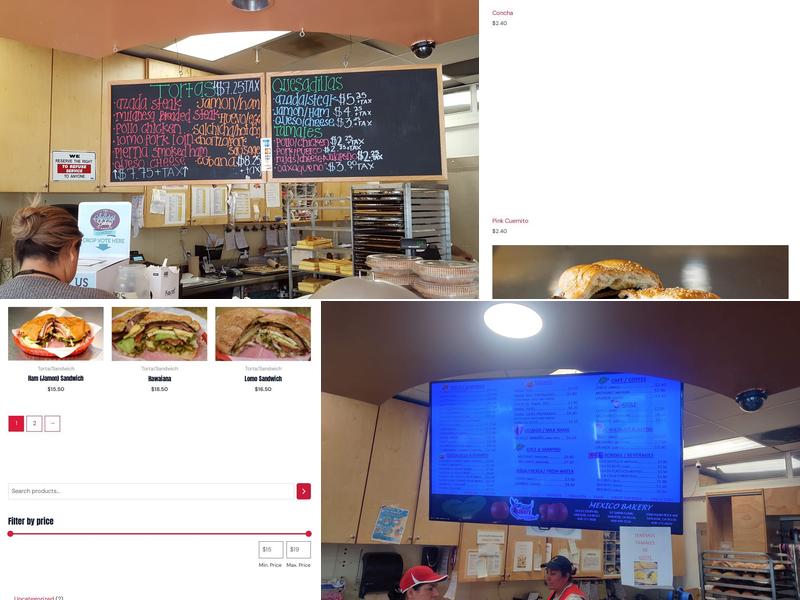 Mexico Bakery Menu